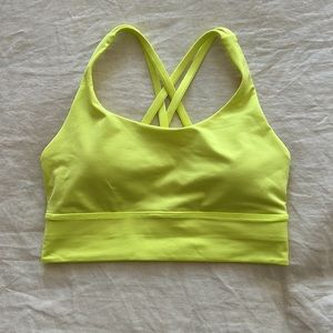 LULULEMON ENERGY LONGLINE BRA HIGHLIGHT YELLOW
